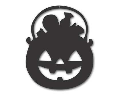 Custom Metal Candy Jack-O-Lantern Wall Art | Indoor Outdoor | Up to 46" | 20+ Color Options