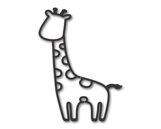 Custom Metal Giraffe Outline Wall Art | Indoor Outdoor | Up to 46" | 20+ Color Options