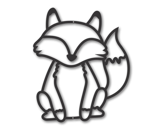 Custom Metal Fox Outline Wall Art | Indoor Outdoor | Up to 46" | 20+ Color Options