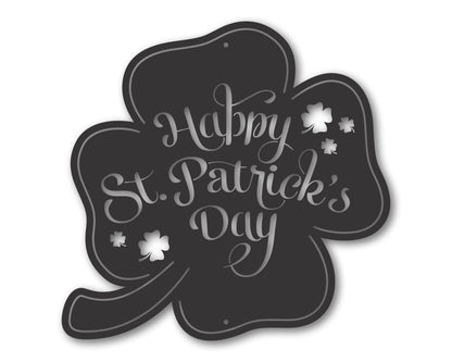 Custom Metal Happy St. Patrick's Day Wall Art | Indoor Outdoor | Up to 46" | 20+ Color Options