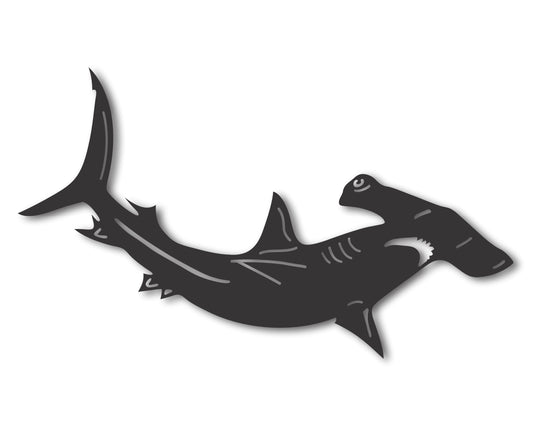 Custom Metal Hammerhead Shark Wall Art | Indoor Outdoor | Up to 46" | 20+ Color Options