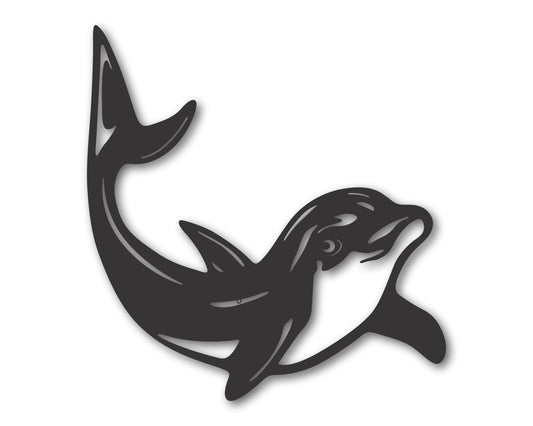 Custom Metal Dolphin Wall Art | Indoor Outdoor | Up to 46" | 20+ Color Options