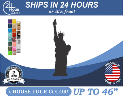 Custom Metal Statue of Liberty Wall Art | Indoor Outdoor | Up to 46" | 20+ Color Options