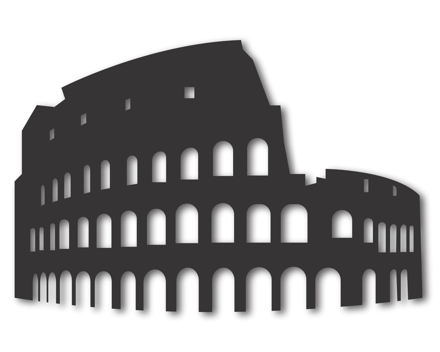 Custom Metal Colosseum Wall Art | Indoor Outdoor | Up to 46" | 20+ Color Options