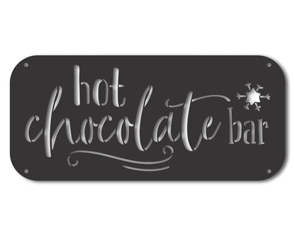 Custom Metal Hot Chocolate Bar Wall Art | Indoor Outdoor | Up to 46" | 20+ Color Options