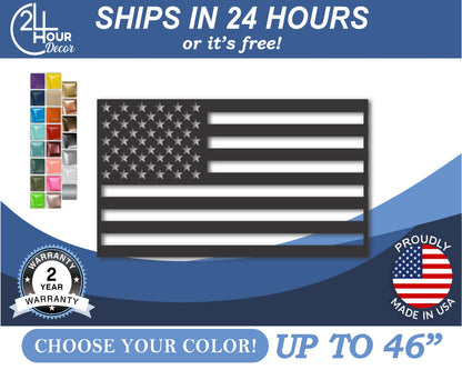 Custom Metal American Flag Wall Art | Indoor Outdoor | Up to 46" | 20+ Color Options