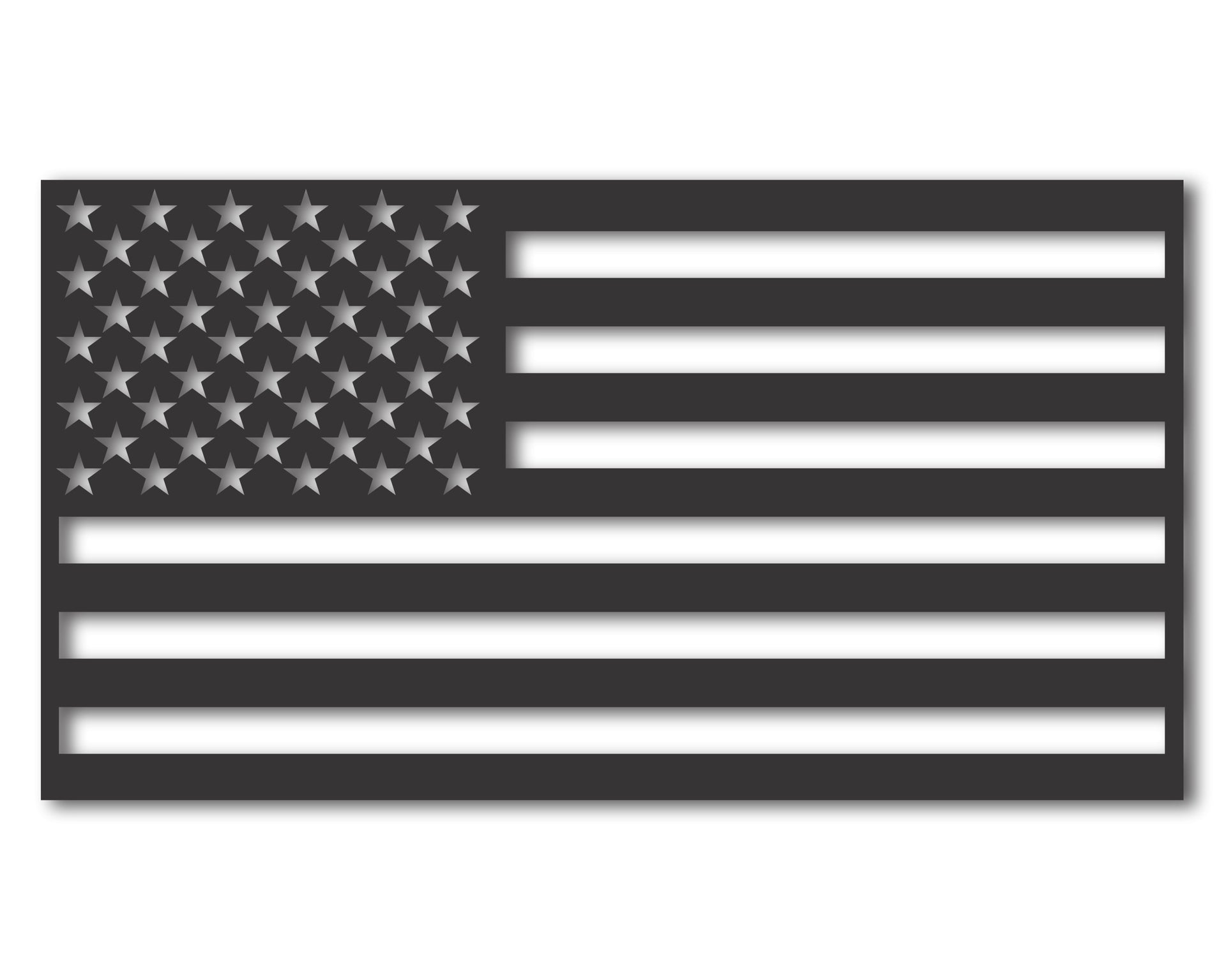 Custom Metal American Flag Wall Art 48''