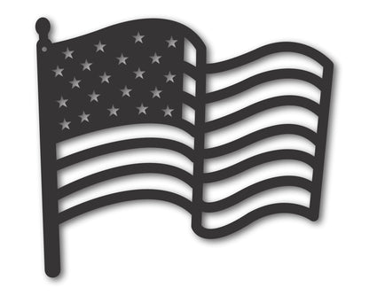 Custom Metal Waving American Flag Wall Art | Indoor Outdoor | Up to 46" | 20+ Color Options