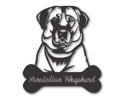 Custom Metal Anatolian Shepherd Wall Art -  Metal Dog Breed Sign - 20+ Color Options - Up to 46"