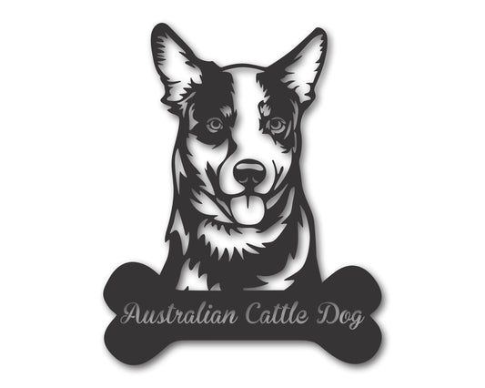 Custom Metal Australian Cattle Dog Wall Art -  Metal Dog Breed Sign - 20+ Color Options - Up to 46"