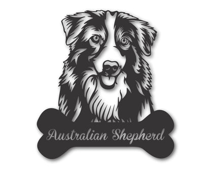 Custom Metal Australian Shepherd Wall Art -  Metal Dog Breed Sign - 20+ Color Options - Up to 46"