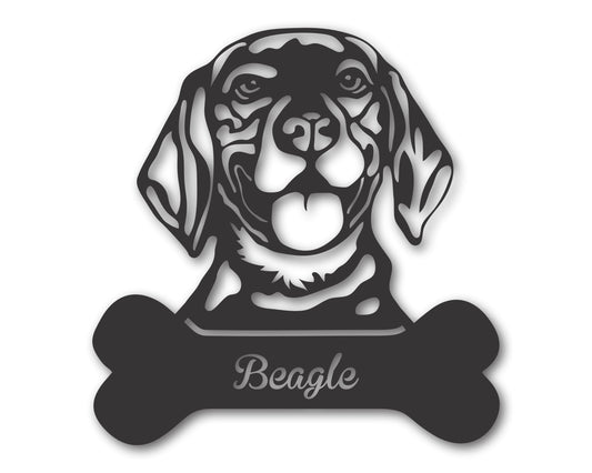 Custom Metal Beagle Wall Art -  Metal Dog Breed Sign - 20+ Color Options - Up to 46"