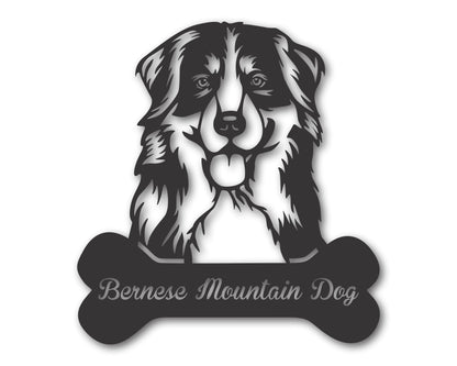 Custom Metal Bernese Mountain Wall Art -  Metal Dog Breed Sign - 20+ Color Options - Up to 46"