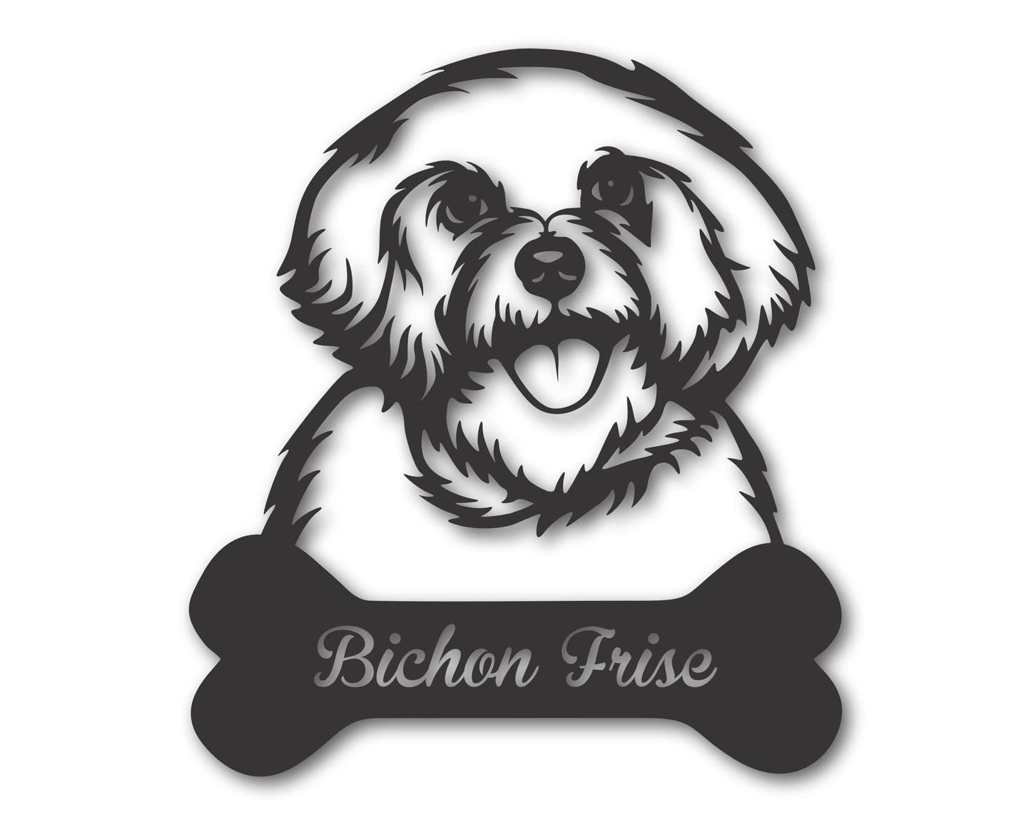 Custom Metal Bichon Frise Wall Art -  Metal Dog Breed Sign - 20+ Color Options - Up to 46"