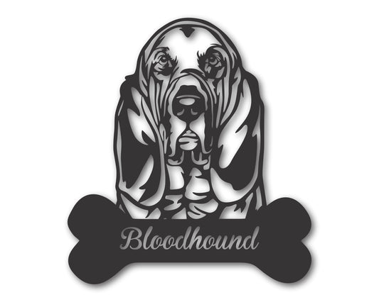 Custom Metal Bloodhound Wall Art -  Metal Dog Breed Sign - 20+ Color Options - Up to 46"