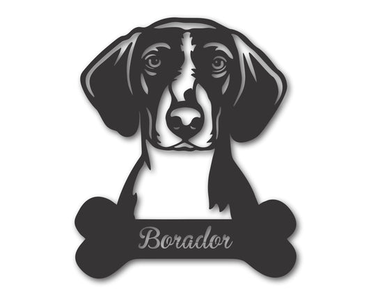 Custom Metal Borador Wall Art -  Metal Dog Breed Sign - 20+ Color Options - Up to 46"