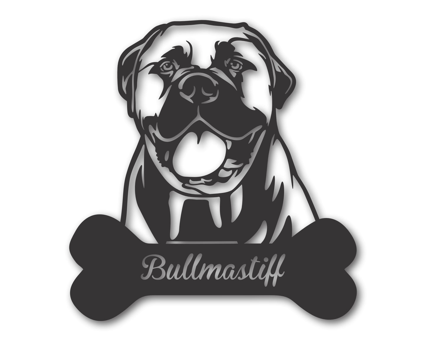 Custom Metal Bullmastiff Wall Art -  Metal Dog Breed Sign - 20+ Color Options - Up to 46"