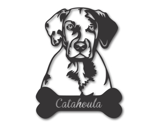 Custom Metal Catahoula Wall Art -  Metal Dog Breed Sign - 20+ Color Options - Up to 46"