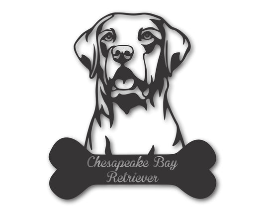 Custom Metal Chesapeake Bay Retriever Wall Art -  Metal Dog Breed Sign - 20+ Color Options - Up to 46"