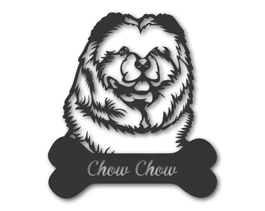 Custom Metal Chow Chow Wall Art -  Metal Dog Breed Sign - 20+ Color Options - Up to 46"