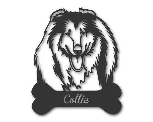 Custom Metal Collie Wall Art -  Metal Dog Breed Sign - 20+ Color Options - Up to 46"