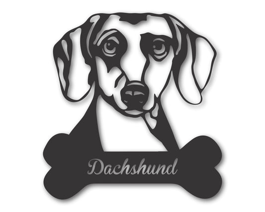 Custom Metal Dachshund Wall Art -  Metal Dog Breed Sign - 20+ Color Options - Up to 46"