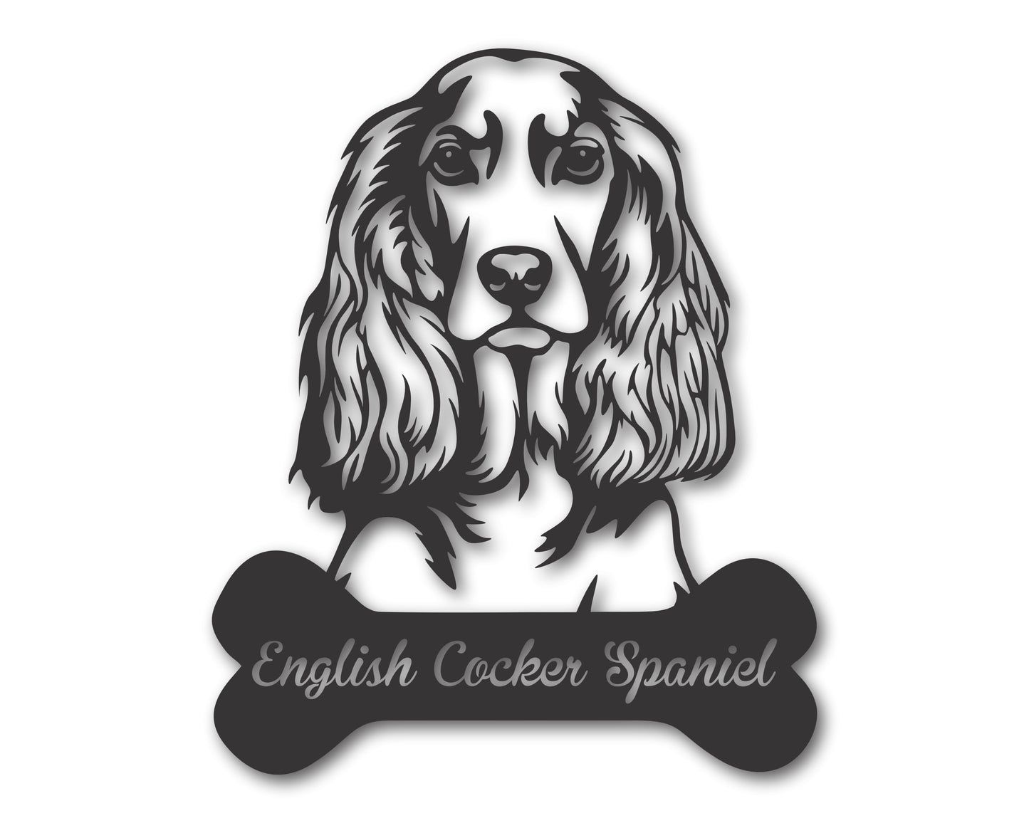 Custom Metal English Cocker Spaniel Wall Art -  Metal Dog Breed Sign - 20+ Color Options - Up to 46"