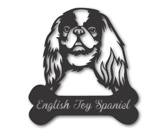 Custom Metal English Toy Spaniel Wall Art -  Metal Dog Breed Sign - 20+ Color Options - Up to 46"