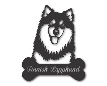 Custom Metal Finnish Lapphund Wall Art -  Metal Dog Breed Sign - 20+ Color Options - Up to 46"