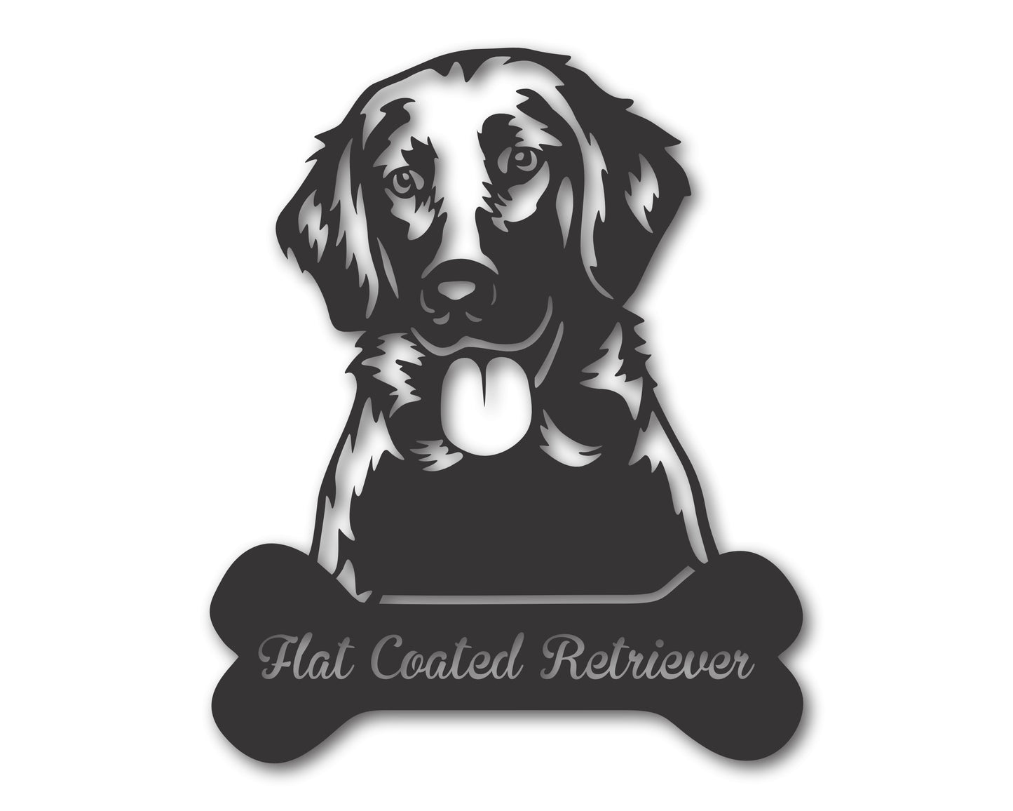 Custom Metal Flat Coated Retriever Wall Art -  Metal Dog Breed Sign - 20+ Color Options - Up to 46"