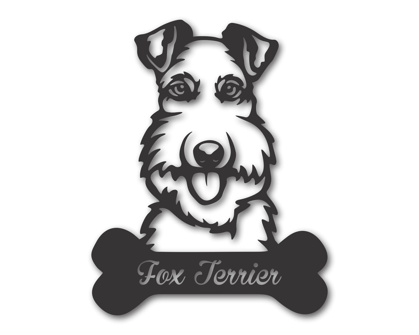 Custom Metal Fox Terrier Wall Art -  Metal Dog Breed Sign - 20+ Color Options - Up to 46"