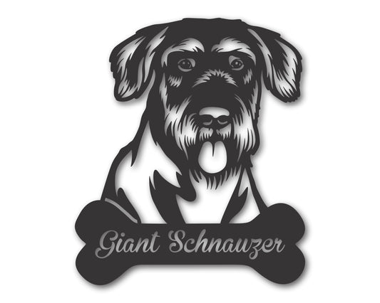 Custom Metal Giant Schnauzer Wall Art -  Metal Dog Breed Sign - 20+ Color Options - Up to 46"