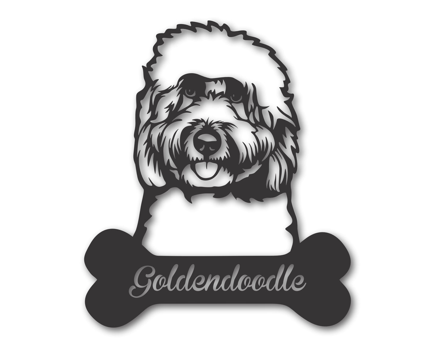 Custom Metal Goldendoodle Wall Art -  Metal Dog Breed Sign - 20+ Color Options - Up to 46"