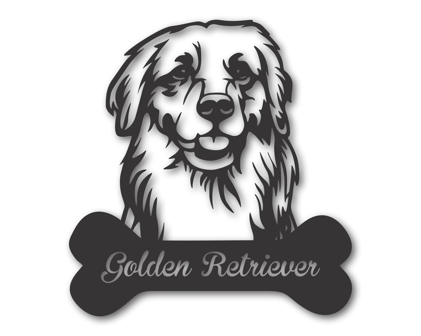 Custom Metal Golden Retriever Wall Art -  Metal Dog Breed Sign - 20+ Color Options - Up to 46"