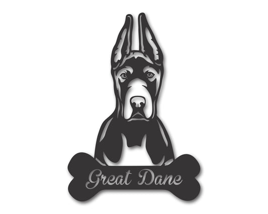 Custom Metal Great Dane Wall Art -  Metal Dog Breed Sign - 20+ Color Options - Up to 46"