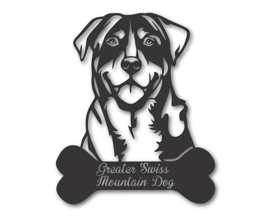 Custom Metal Greater Swiss Mountain Dog Wall Art -  Metal Dog Breed Sign - 20+ Color Options - Up to 46" (Copy)