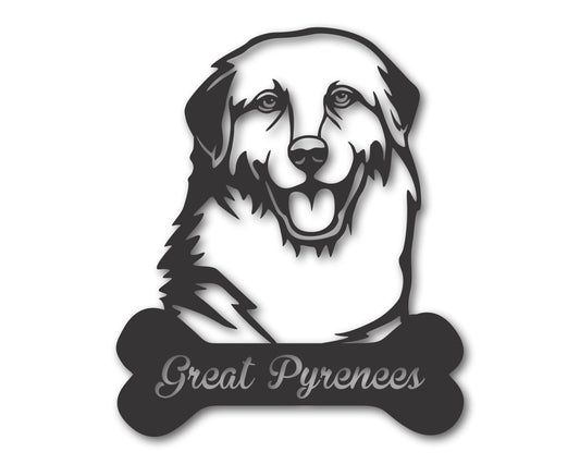 Custom Metal Great Pyrenees Wall Art -  Metal Dog Breed Sign - 20+ Color Options - Up to 46"