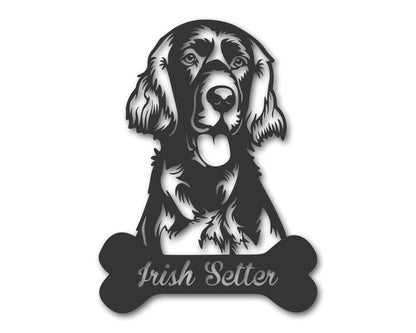 Custom Metal Irish Setter Wall Art -  Metal Dog Breed Sign - 20+ Color Options - Up to 46"