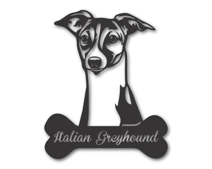 Custom Metal Italian Greyhound Wall Art -  Metal Dog Breed Sign - 20+ Color Options - Up to 46"