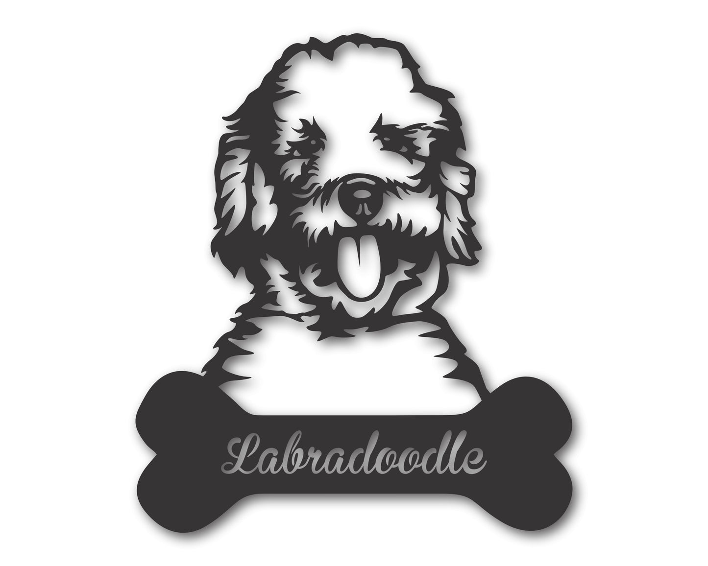 Custom Metal Labradoodle Wall Art -  Metal Dog Breed Sign - 20+ Color Options - Up to 46"