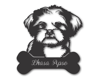 Custom Metal Lhasa Apso Wall Art -  Metal Dog Breed Sign - 20+ Color Options - Up to 46"