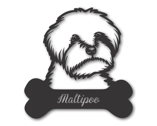 Custom Metal Maltipoo Wall Art -  Metal Dog Breed Sign - 20+ Color Options - Up to 46"