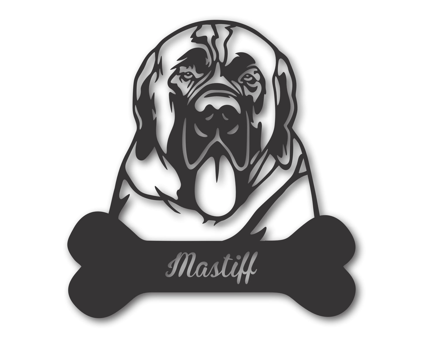 Custom Metal Mastiff Wall Art -  Metal Dog Breed Sign - 20+ Color Options - Up to 46"