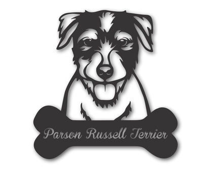 Custom Metal Parson Russell Terrier Wall Art -  Metal Dog Breed Sign - 20+ Color Options - Up to 46"