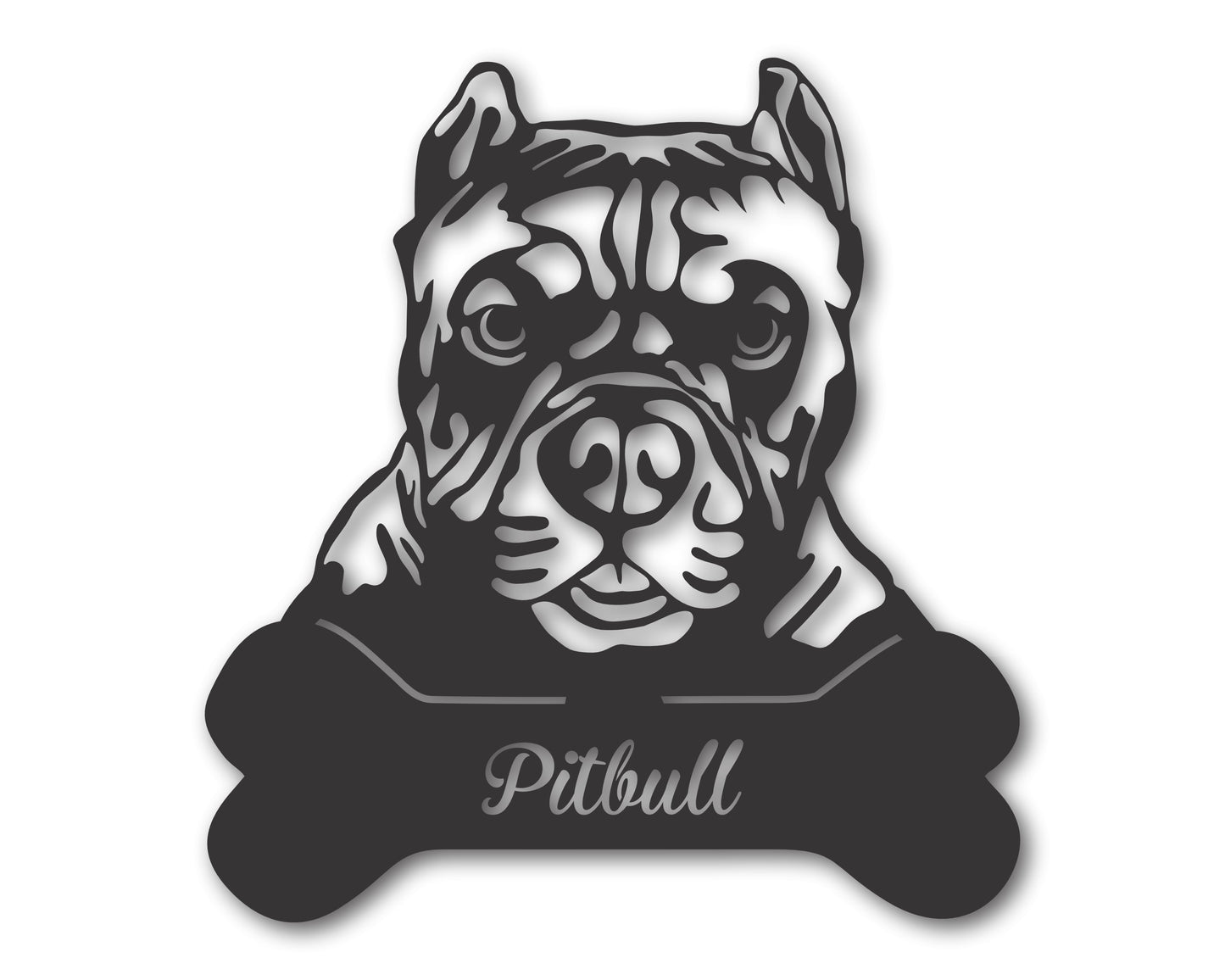 Custom Metal Pitbull Wall Art - Metal Dog Breed Sign - 20+ Color Options - Up to 46"