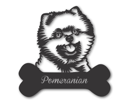 Custom Metal Pomeranian Wall Art - Metal Dog Breed Sign - 20+ Color Options - Up to 46"