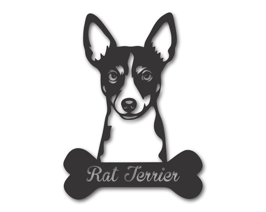 Custom Metal Rat Terrier Wall Art - Metal Dog Breed Sign - 20+ Color Options - Up to 46"