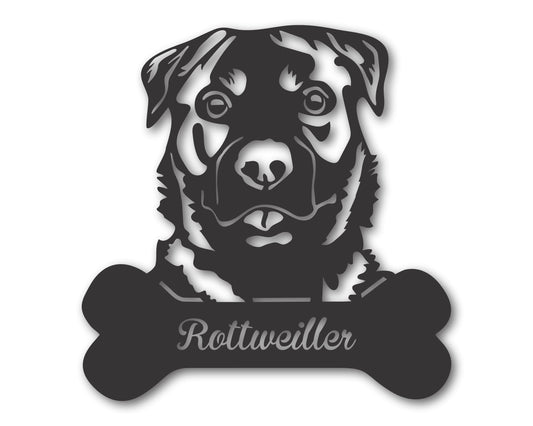 Custom Metal Rottweiller Wall Art - Metal Dog Breed Sign - 20+ Color Options - Up to 46"