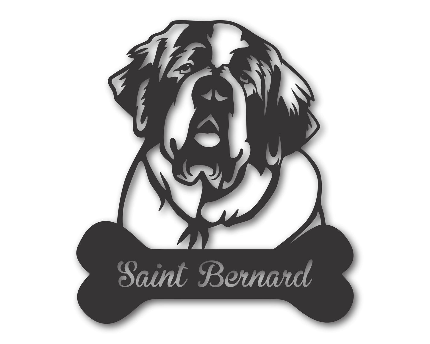 Custom Metal Saint Bernard Wall Art - Metal Dog Breed Sign - 20+ Color Options - Up to 46"