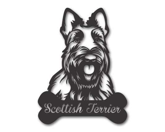 Custom Metal Scottish Terrier Wall Art - Metal Dog Breed Sign - 20+ Color Options - Up to 46"